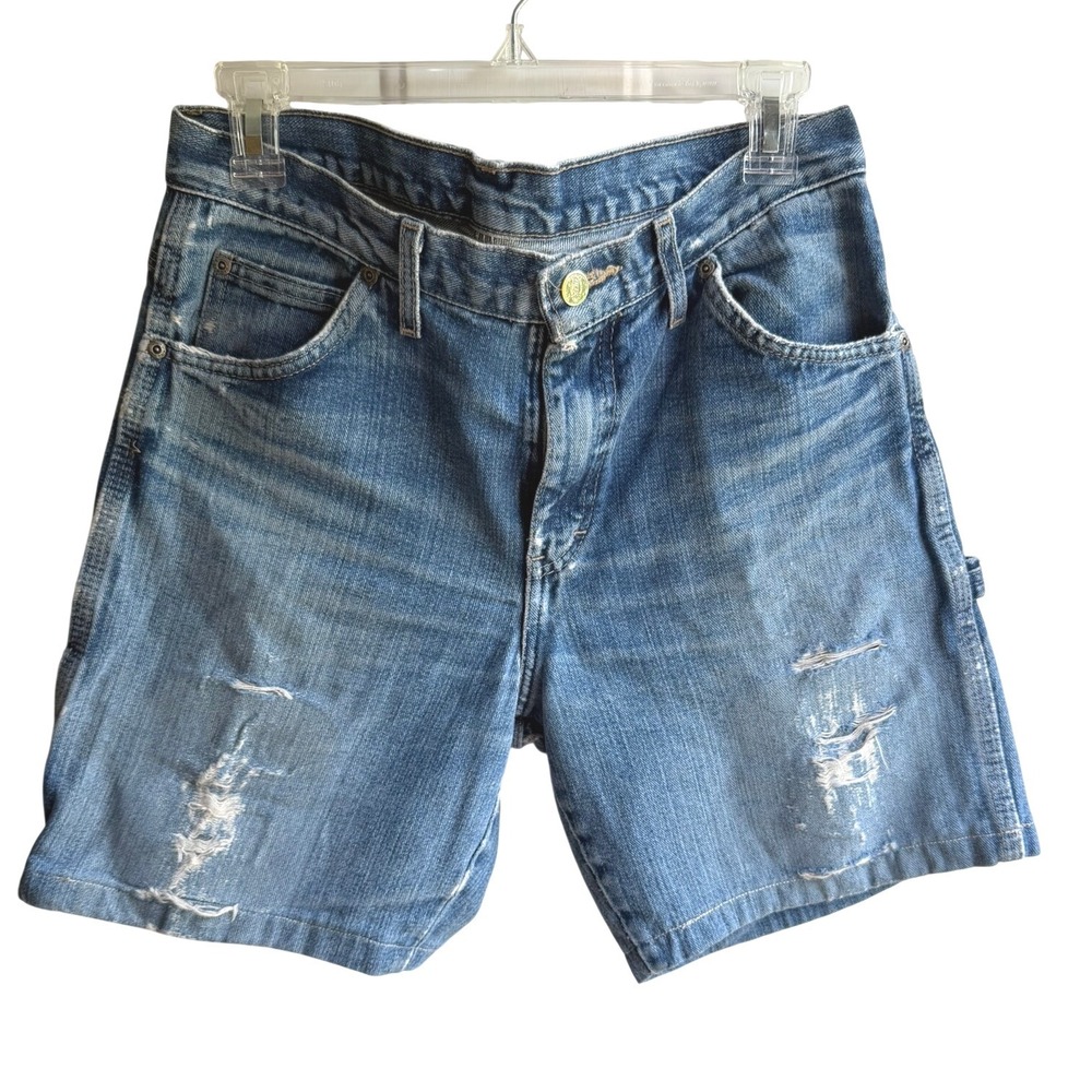 Dickies Handmade Streetwear Distressed Denim Utility Medium Wash Carpenter Short